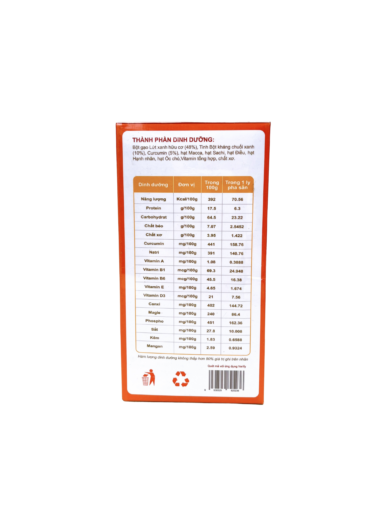 LỨT - CURCUMIN - Hộp 360g/20 gói